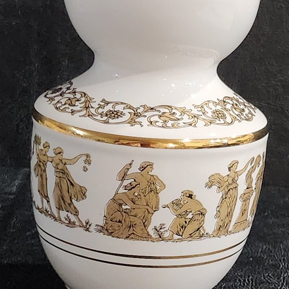 Greek Small Hand Painted Gilt Figural Ceramic Vase Neoclassical Vase - Picture 10 of 10